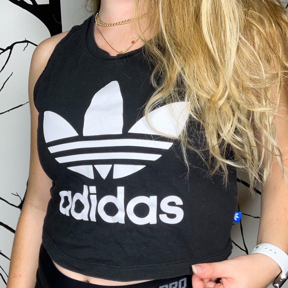 Adidas Black Sleeveless Crop Top
